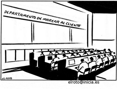 Departamento de marear al cliente