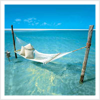 Hamaca en la orilla del mar