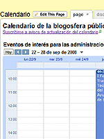 Calendario de la blogosfera pública